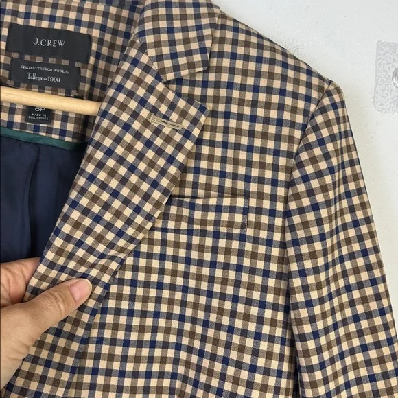 NWOT J. Crew Alfie Blazer in Honey Plaid Italian Wool Stretch Relaxed Fit Size 6 - Picture 6 of 16